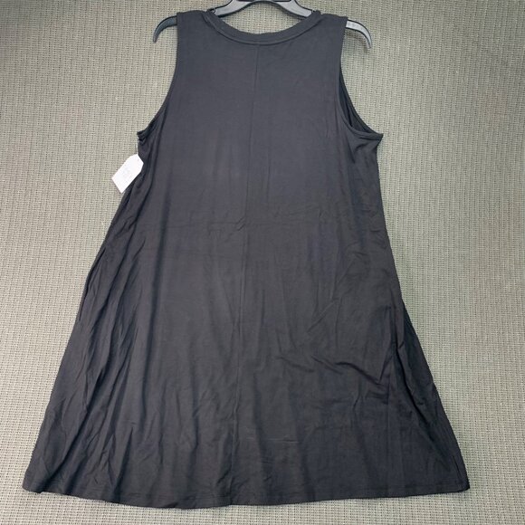 Time And Tru Womens Size XL Black Scoop Neck Mid-Length Sleeveless Dress - Picture 3 of 8